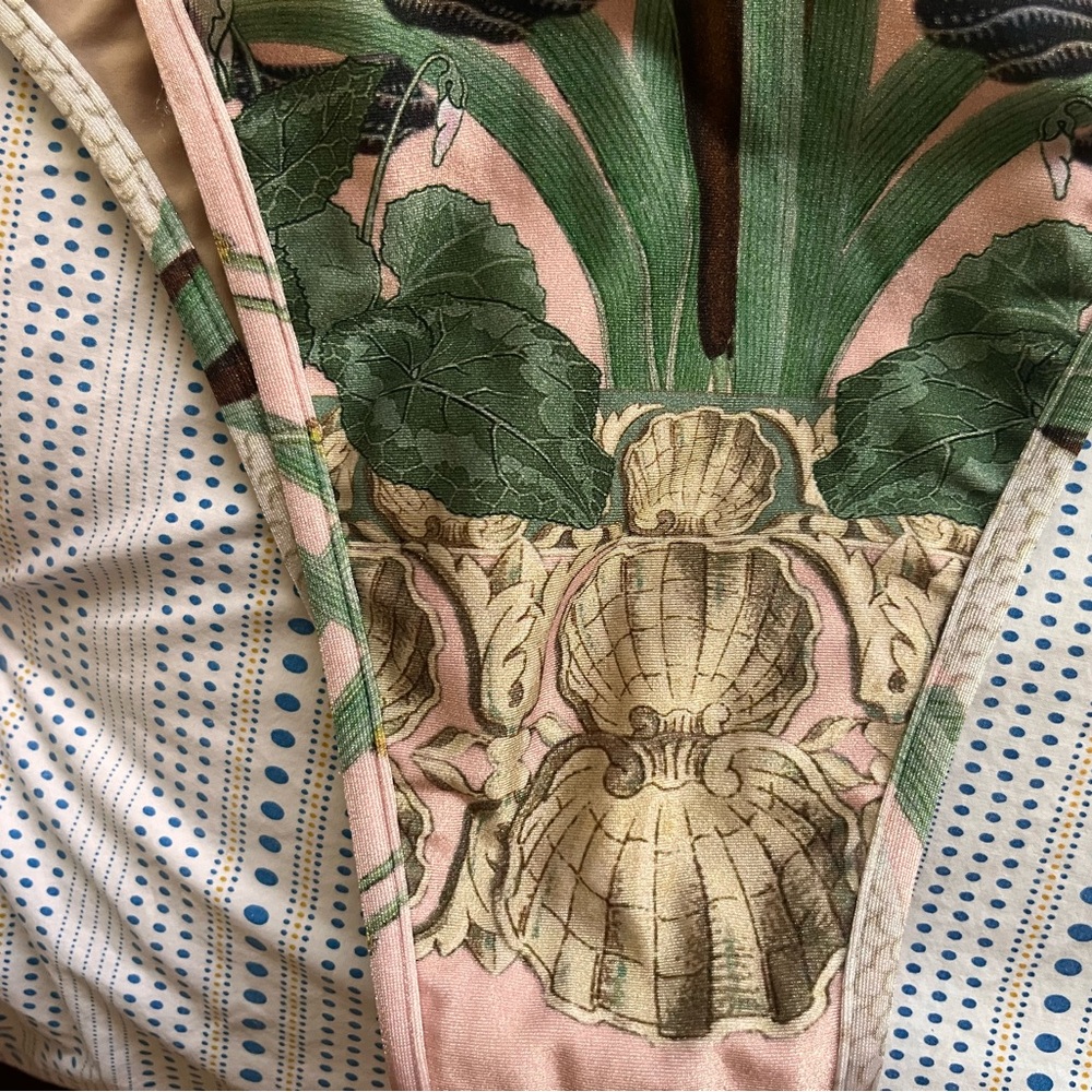Adriana Degreas NOUVEAU SWAN V-Cut Strapless Swimsuit, L - Picture 4 of 7